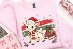 Christmas Baby Goat Sled PNG Sublimation Design - Cute Lamb Product Image 4