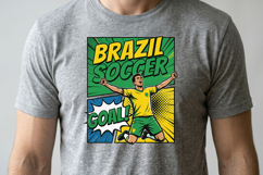 Brazil Soccer T-shirt Design Product Image 2