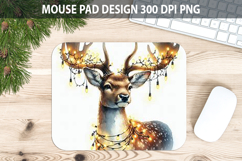 Deer Mouse pad Sublimation - Christmas Animal PNG Design Product Image 1