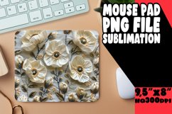 Embroidered Floral Oasis: 3D Sublimation Mouse Pad Product Image 1