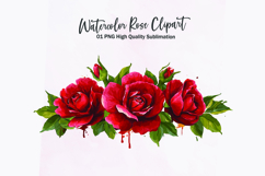 Watercolor rose bouquet clipart sublimation Product Image 1