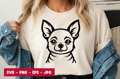 Chihuahua Dog Face T-Shirt Design Product Image 1