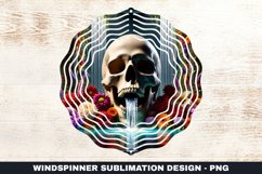 Halloween Skull Wind Spinner Sublimation Design Product Image 1