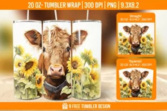 Highland Cow Tumbler Designs, Sublimation Wrap Product Image 1