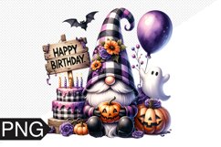 Halloween Gnome Sublimation, Birthday Gnome Clipart PNG Product Image 1