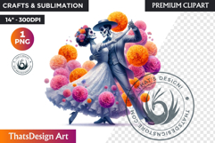 Pastel Floral Day of the Dead Clipart PNG,sugar skull design Product Image 1