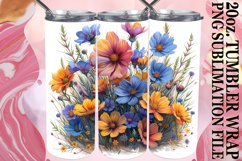 Elegant Floral Pattern Tumbler Sublimation Product Image 1