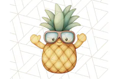 Cute Pineapple Character Clipart, Summer Tropical Fruit PNG Product Image 2
