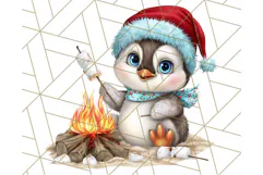 Christmas Penguins The Beach Clipart PNG, Tropical Holiday Product Image 2