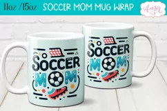 Soccer mom mug wrap PNG for sublimation, 11oz and 15oz Product Image 1