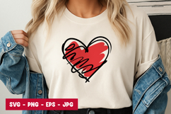 Minimal Scribble Heart SVG PNG Product Image 1