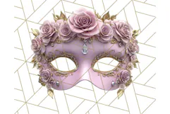 Vintage Garden Masquerade Floral Eye Mask PNG Clipart Product Image 2