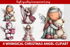 4 Whimsical Christmas Angel Clipart | Cute Holiday Angel PNG Product Image 1