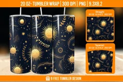 Day And Night Tumbler Wrap Designs, Sublimation Wrap Product Image 1