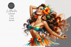 Dancing woman clipart, Holiday clipart, Hawaii, Product Image 1