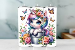 Unicorn Spring Tumbler Wrap Sublimation PNG Design Product Image 1