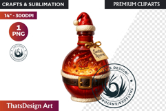 Christmas Winter Potion Bottles PNG, Magical Holiday Clipart Product Image 1