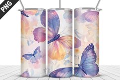 3D Butterfly 20 oz Tumbler Design| Butterfly Flower Tumbler Product Image 3