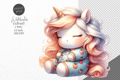 Unicorn clipart, Unicor sleeping clipart, Fantasy clipart Product Image 1
