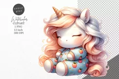 Unicorn clipart, Unicor sleeping clipart, Fantasy clipart Product Image 1