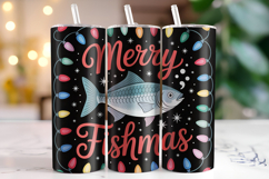 Merry Fishmas Tumbler Wrap | Christmas | Sublimation Product Image 1