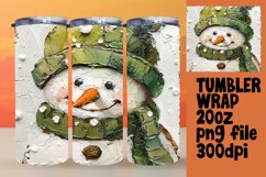 Cute Holiday Snowman Tumbler Wrap - 20oz Sublimation Product Image 1