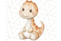 Cute Pastel Dinosaur Clipart PNG for Nursery Art, Baby Decor Product Image 2