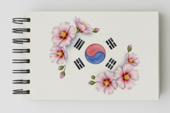 Taegeukgi Flag Frame Mugunghwa Blossom Border PNG Korean Product Image 5