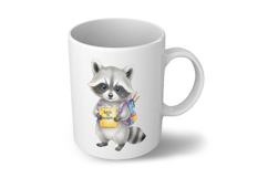 Cute Raccoon with Backpack Holding a Book Watercolor PNG Product Image 5