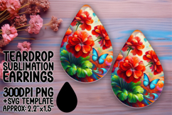 Lovely Teardrop Design for Sublimation , Flowers Product Image 1