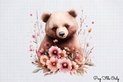 Watercolor Spring Floral Animal Clipart PNG Product Image 1