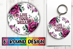 Enchanted Keychain Circle Style, Flower Quote Product Image 1