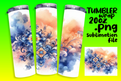 High-Quality 20oz Tumbler Design , Watercolor Patter Product Image 1