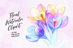 Watercolor floral clipart sublimation Product Image 1