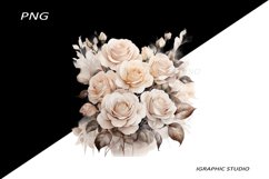 White Flowers PNG, Watercolor White Bouquet Product Image 1