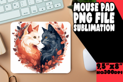 Bright MOUSE PAD Sublimation Style, Cute Cat Product Image 1