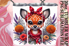 Whimsical views 20oz tumbler wrap, Cute Animals Product Image 1