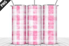 Pink Plaid Tumbler Design | Valentine&#039;s Day Tumbler Wrap Product Image 5