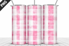 Pink Plaid Tumbler Design | Valentine's Day Tumbler Wrap Product Image 5