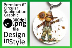 Keychain Scarecrow Round Design for Halloween Product Image 1