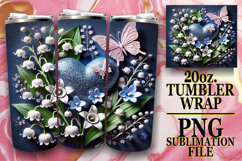 Heartfelt dreams 20oz tumbler wrap, 3D Heart Product Image 1