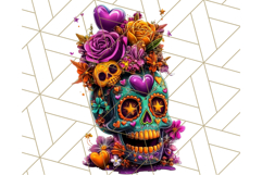 Bright Sugar Skull PNG Clipart, Halloween Colorful Skull Png Product Image 2