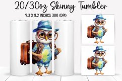 Owl on Vacation Sublimation - Tumbler Sublimation Design Product Image 1