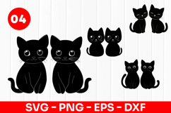 Cute Black Cat Cartoon Pet Animal SVG PNG Product Image 1