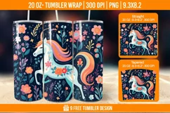 Unicorn Milkyway Tumbler Wrap Designs, Sublimation Wrap Product Image 1