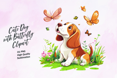 Cute dog with butterfly clipart Product Image 1