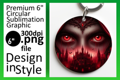 Whimsical Circle PNG Keychain Template , Horror Halloween Product Image 1