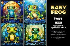 Baby Frog Stained Glass Square Coaster - 04 Variations Product Image 2