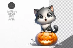 Halloween clipart, Cat clipart, Autumn clipart Product Image 1