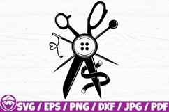 Sew Scissors Silhouette, Sewing Logo, Sewing Printable Icon Product Image 1